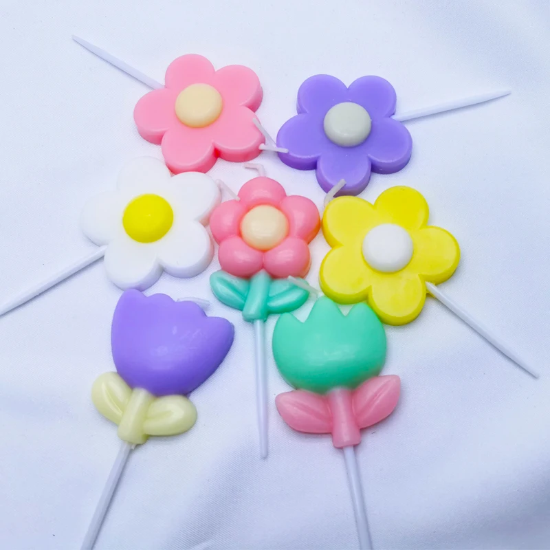 

Mother's Day Flowers Cake Topper Decorations Placard Set Pearl Mom Happy Birthday Bakery Dessert Curved Candles Baking Supplies