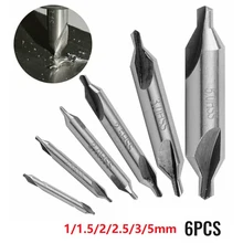 6pcs HSS Combined Center Drill Countersink Drill Bit Set 1/1.5/2/2.5/3/5mm Double End 60 Degree Angle Spotting Drills Hand Tools
6pcs HSS Combined Center Drill Countersink Drill Bit Set 1/1.5/2/2.5/3/5mm Double End 60 Degree Angle Spotting Drills Hand Tools