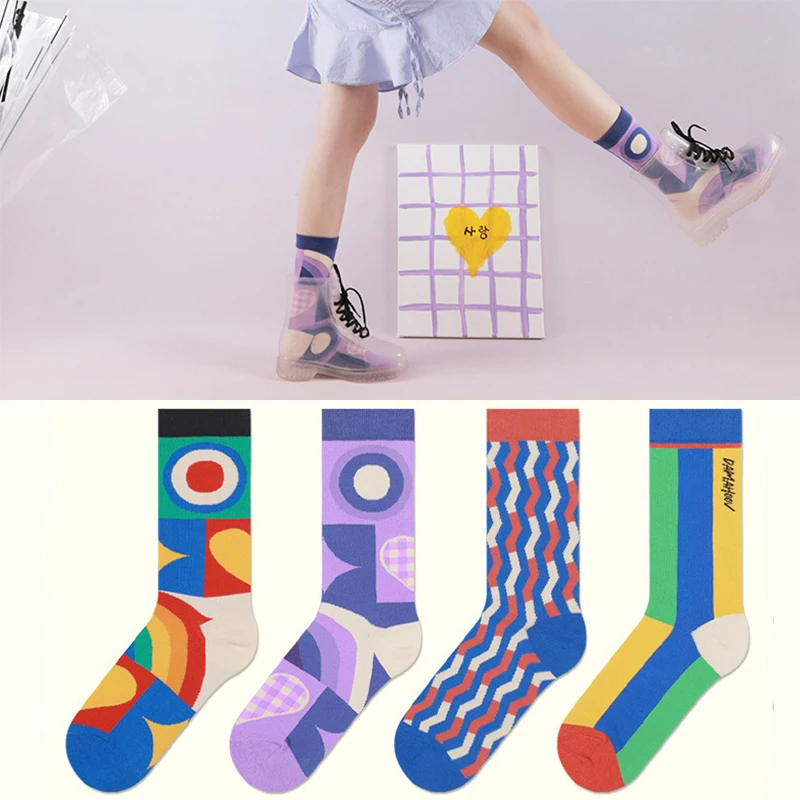 Summer New Abstract Series In Tube Women's Socks Designer Korean Summer Ins Sweetheart Rainbow Cotton Socks
Summer New Abstract Series In Tube Women's Socks Designer Korean Summer Ins Sweetheart Rainbow Cotton Socks