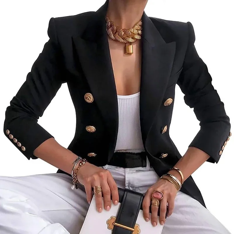 Women Double-breasted Solid Color Formal Business Jackets Suits 2021 Autumn Blazer Slim Coat Suit Jacket Female Casual Blazers
Women Double-breasted Solid Color Formal Business Jackets Suits 2021 Autumn Blazer Slim Coat Suit Jacket Female Casual Blazers