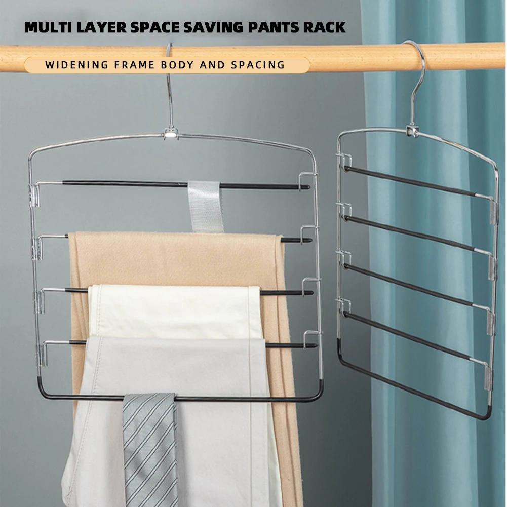 

Swing Arm Pant Hanger Space Saving Pant Rack Wear-resistant Practical for Household Hotel Travel Multifunctional Trouser Rack