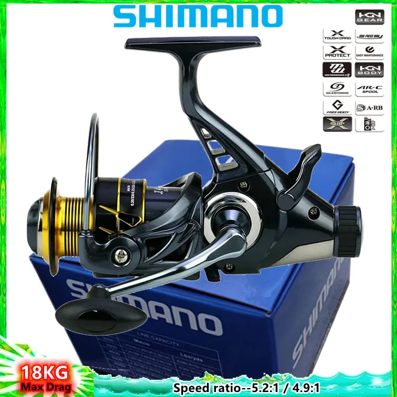 

SHIMANO Front&Rear Dual Brakes Reels Metail Cast Spool Spinning Wheel Bait Long Shot Carp Fishing Reel 18KG Max Drag Saltwater