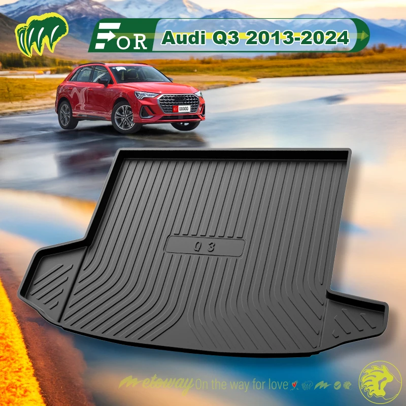 

For Audi Q3 2013-2024 Custom Fit Car Trunk Mat All Season Black Cargo Mat 3D Shaped Laser Measured Trunk Liners