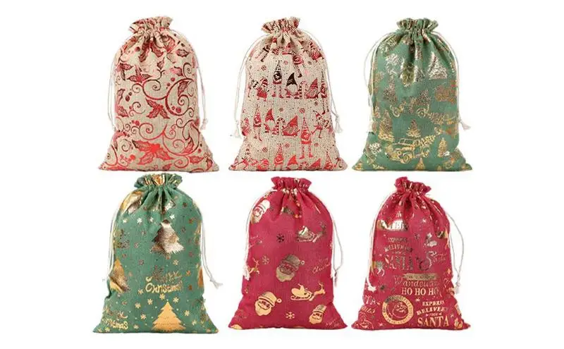 Рождественские Сумки на шнурке, рождественский подарок, сумки для упаковки на шнурке, очень большие мешки в виде Санты, тканевые сумкимешок для подарков большойновогодние упаковки большие