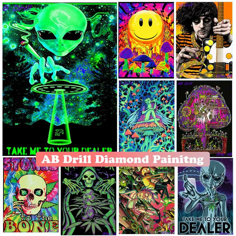 Картина-скелет Trippy 5D для творчества, алмазная живопись, абстрактная психоделическая вышивка в виде грибов AB, мозаика для домашнего декора
Картина-скелет Trippy 5D для творчества, алмазная живопись, абстрактная психоделическая вышивка в виде грибов AB, мозаика для домашнего декора