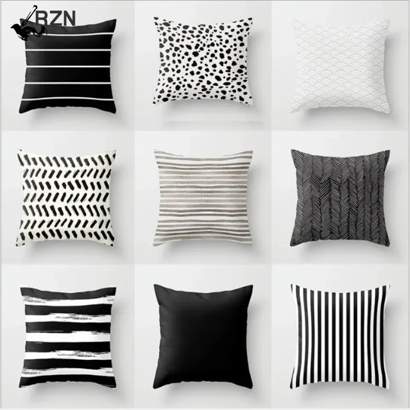 Nordic Stripes Geometric Cushions Cover Double-sided Black White Grey Polyester Pillowcase Sofa Car Home Decorative Pillow Case
Nordic Stripes Geometric Cushions Cover Double-sided Black White Grey Polyester Pillowcase Sofa Car Home Decorative Pillow Case