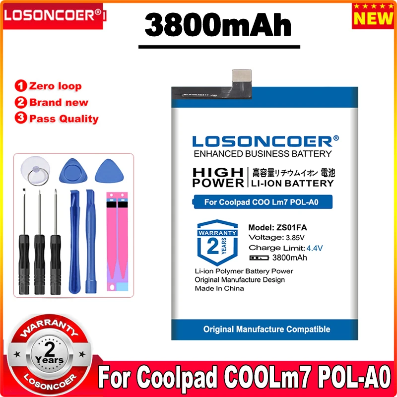LOSONCOER 3800mAh ZS01FA Battery For Coolpad COOL m7 COOLm7 POL-A0 POL-T0 COOL 2 Mobile Phone Battery
LOSONCOER 3800mAh ZS01FA Battery For Coolpad COOL m7 COOLm7 POL-A0 POL-T0 COOL 2 Mobile Phone Battery