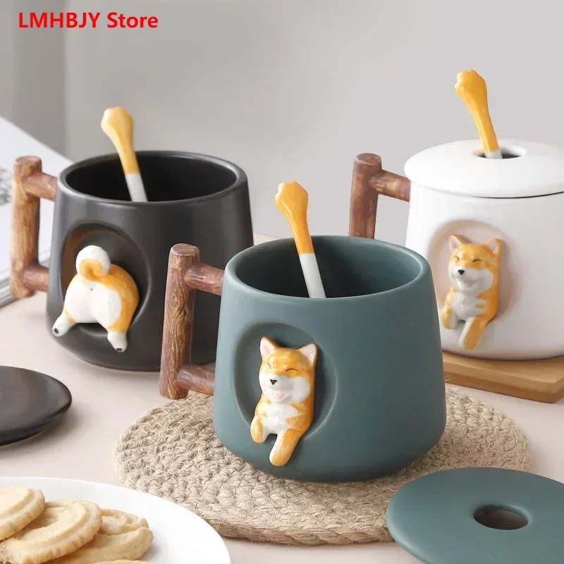 LMHBJY Creative Ceramic Personality Cute Mug With Lid Spoon Home Couple Men Women Coffee Cup Shiba Inu Cup Gift
LMHBJY Creative Ceramic Personality Cute Mug With Lid Spoon Home Couple Men Women Coffee Cup Shiba Inu Cup Gift