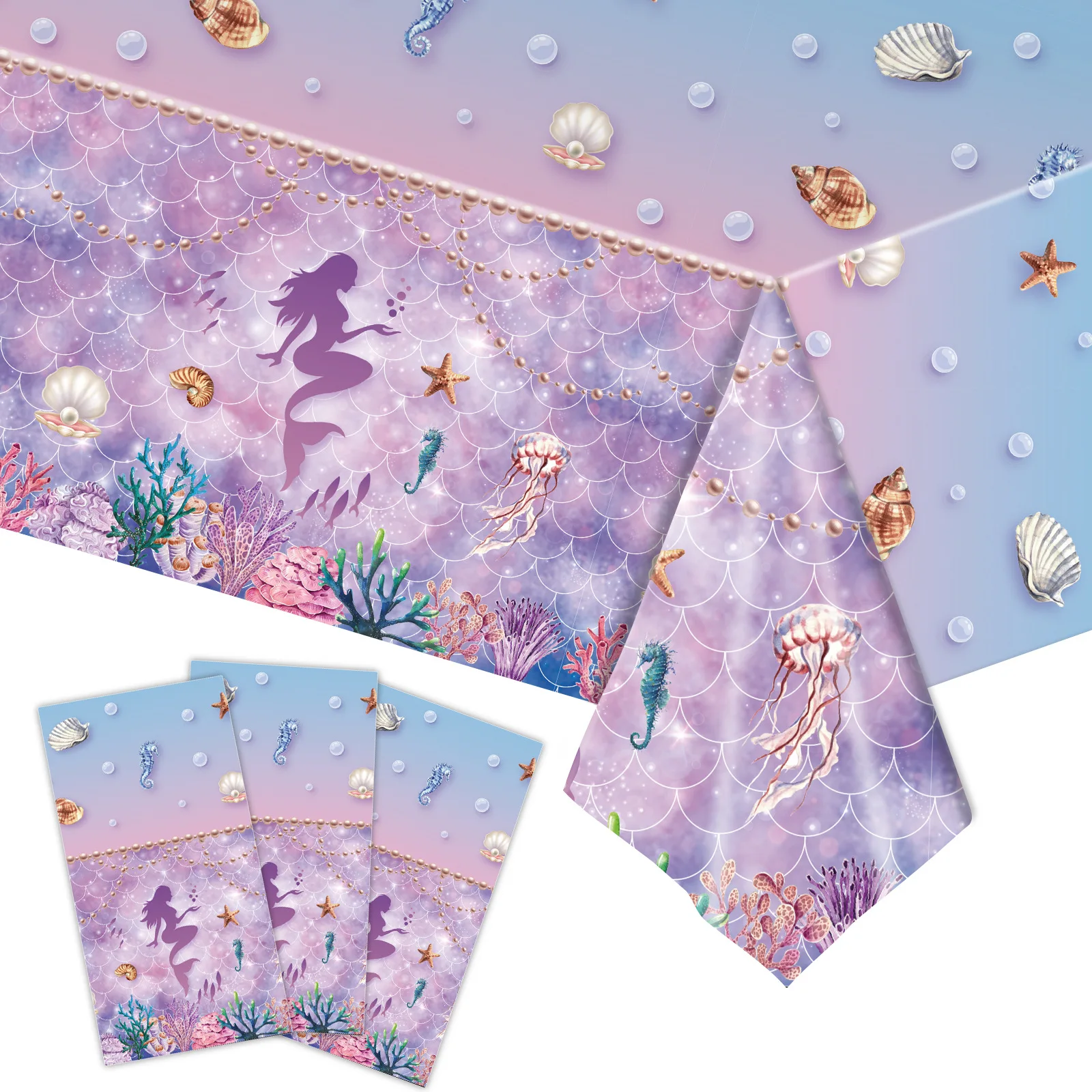 Mermaid Theme Party Tableware Paper Plates Cups Tablecloth Table Cover Decoration Kids girls Mermaid Birthday Party Supplies
Mermaid Theme Party Tableware Paper Plates Cups Tablecloth Table Cover Decoration Kids girls Mermaid Birthday Party Supplies