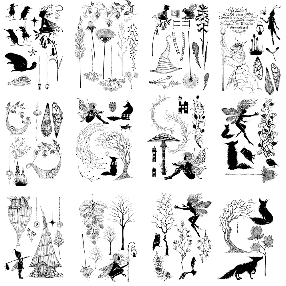 

New Arrivals 12 styles Clear Stamps FAIRY PLANTS Seal for DIY Scrapbooking Card Rubber Stamps Making Photo Album Crafts Supplies