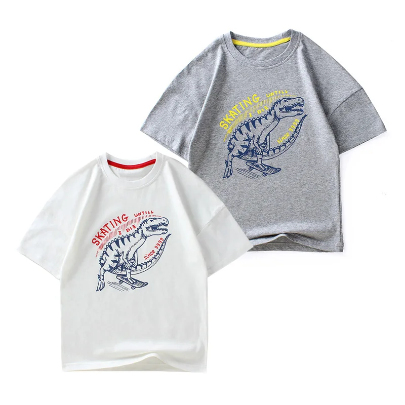 

Dinosaur Teen Boys Summer T-shirts Teenager Graphic Tee Shirt Cotton Quality Children Jersey Kids Clothes