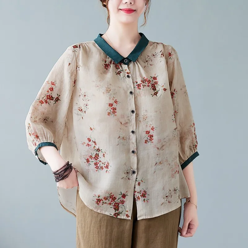 Женская Повседневная рубашка, Новое поступление 2024, летняя свободная Удобная рубашка в винтажном стиле с цветочным принтом, базовые топы, рубашки B3597
Женская Повседневная рубашка, Новое поступление 2024, летняя свободная Удобная рубашка в винтажном стиле с цветочным принтом, базовые топы, рубашки B3597