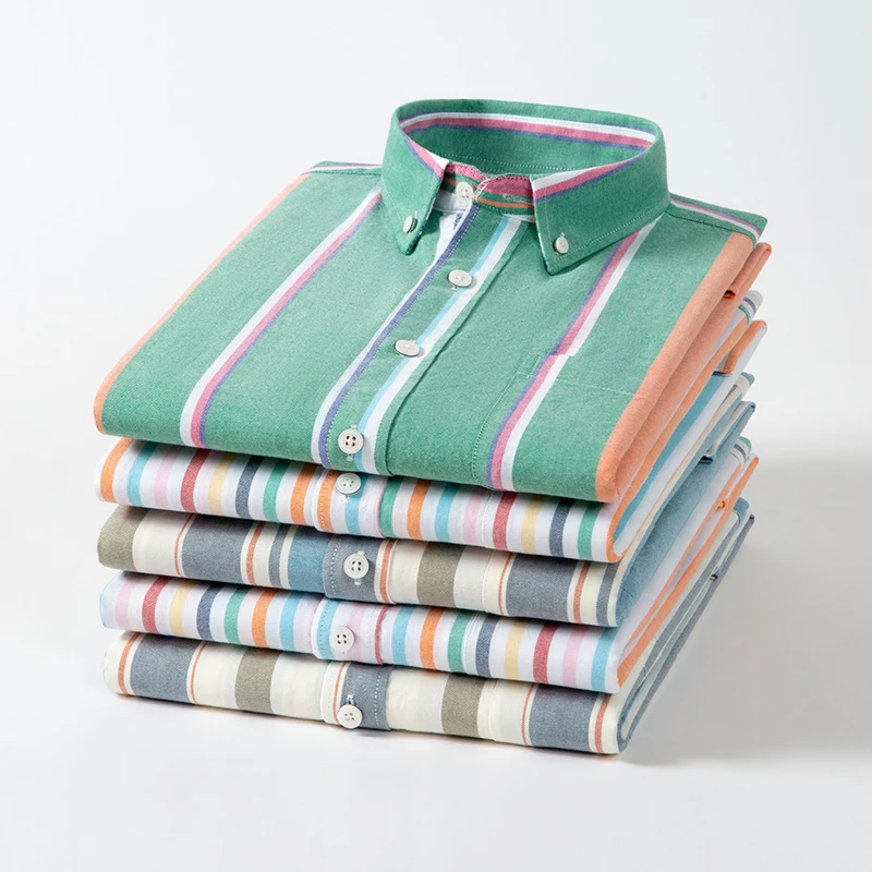 New Men's Casual 100% Cotton Oxford Striped Shirt Single Patch Pocket Long Sleeve Standard-fit Comfortable Button-down Shirts
New Men's Casual 100% Cotton Oxford Striped Shirt Single Patch Pocket Long Sleeve Standard-fit Comfortable Button-down Shirts