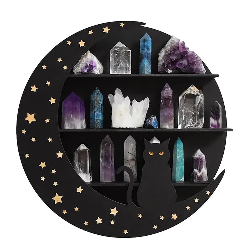 1pc Crystal Display Shelf Wooden Moon Shelf Living Room Rustic Display Rack Wall Hanging Storage Rack For Bedroom Home Decor
1pc Crystal Display Shelf Wooden Moon Shelf Living Room Rustic Display Rack Wall Hanging Storage Rack For Bedroom Home Decor