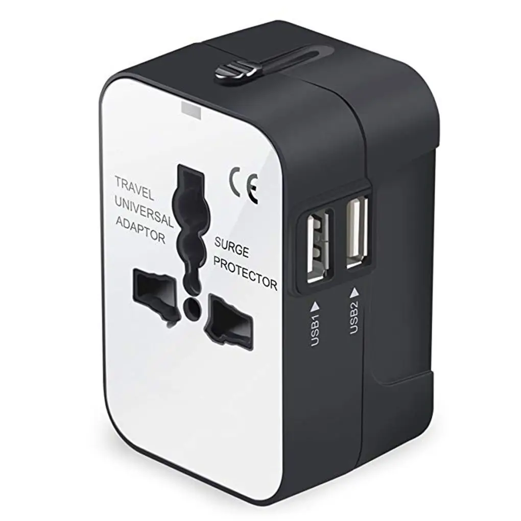 

Universal International All-in-one Dual USB Ports 2 1A Travel Adaptor Wall Charger Sockets