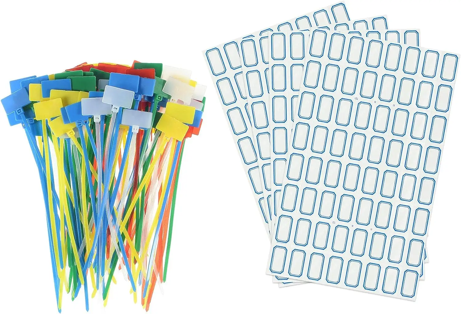 

Tcenofoxy 100pcs Nylon Cable Ties Tags Label Marker Self-Locking for Marking Organizing White/Red/Green/Blue/Yellow