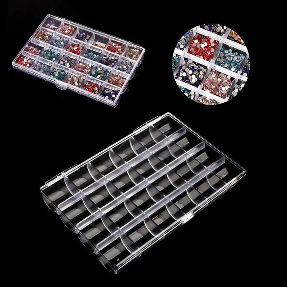 24 Grids Plastic Transparent Nail Art Storage Box Jewelry Beads Gems Container Empty Nails Rhinestones Holder Case Organizer
24 Grids Plastic Transparent Nail Art Storage Box Jewelry Beads Gems Container Empty Nails Rhinestones Holder Case Organizer