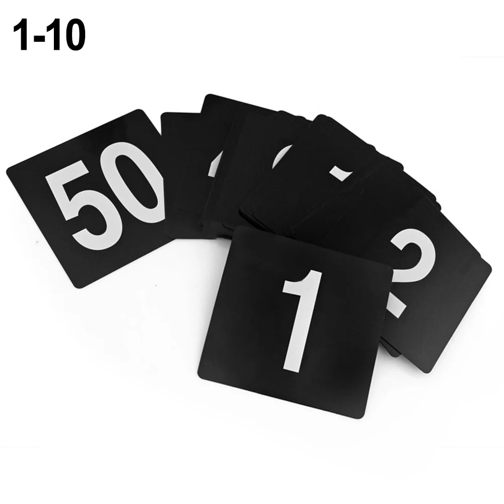 1-50 Double Side Plastic Table Numbers Black Square Seat Cards Wedding Party Event Restaurant Bar Accessories Cafe Utensil
1-50 Double Side Plastic Table Numbers Black Square Seat Cards Wedding Party Event Restaurant Bar Accessories Cafe Utensil
