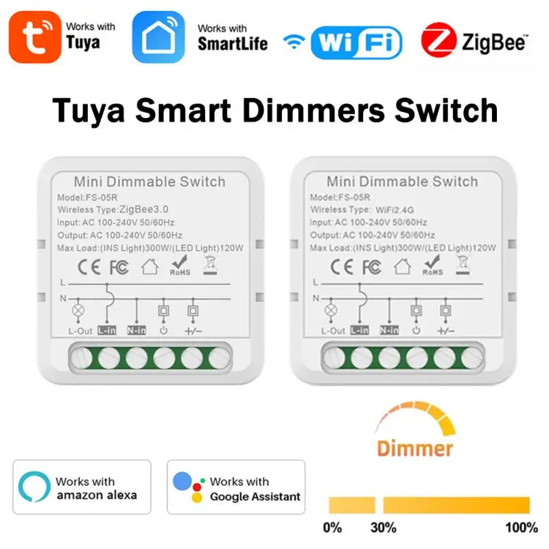 Умный диммер ZigBee/Wi-Fi, модуль переключателя с поддержкой двухстороннего управления светодиодами, с регулируемой яркостью, работает с Tuya Alexa Google Home
Умный диммер ZigBee/Wi-Fi, модуль переключателя с поддержкой двухстороннего управления светодиодами, с регулируемой яркостью, работает с Tuya Alexa Google Home