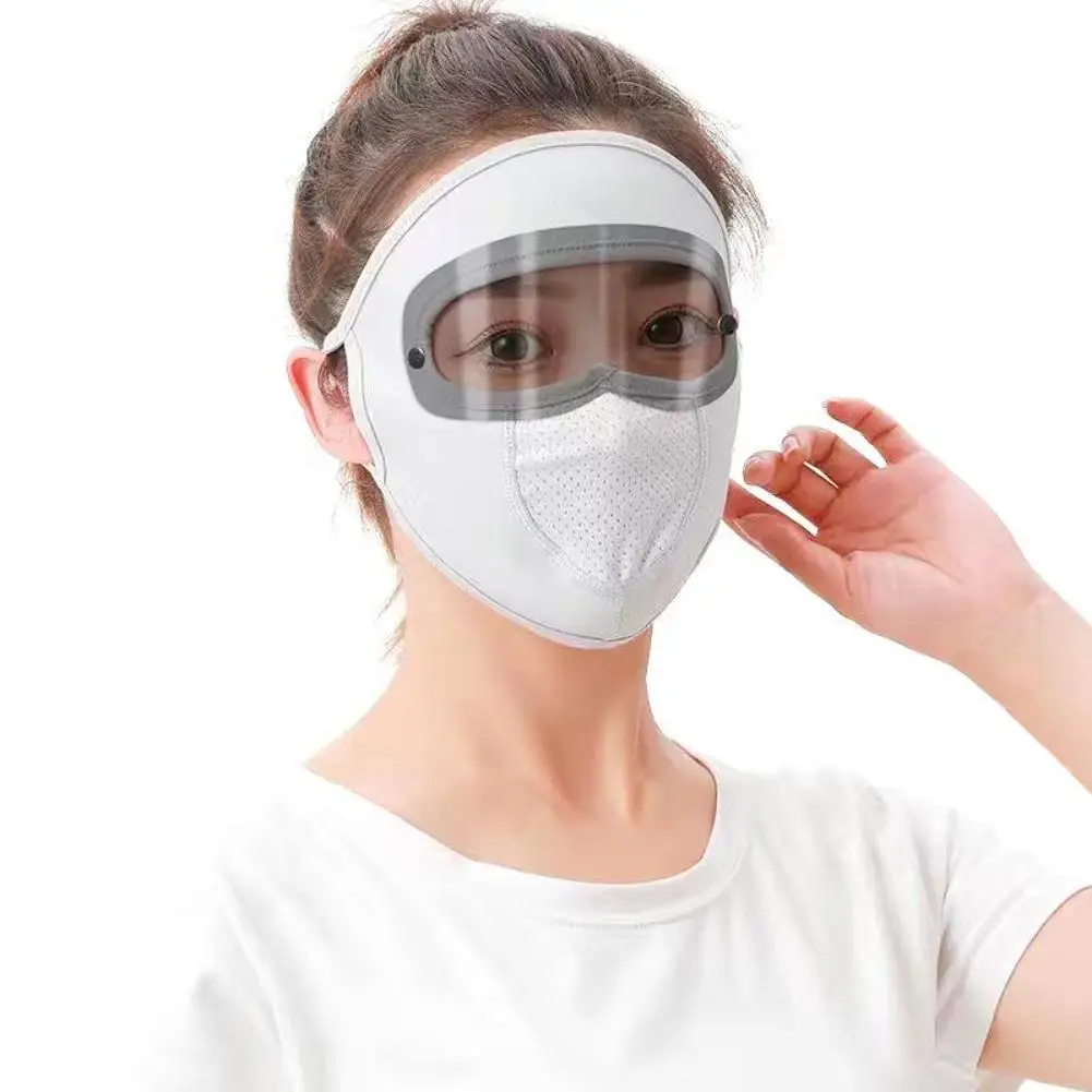 Máscara de protección solar para ciclismo, mascarilla de cara completa con agujeros ajustables para colgar en la oreja, a prueba de polvo Máscara de protección solar para ciclismo, mascarilla de cara completa con agujeros ajustables para colgar en la oreja, a prueba de polvo