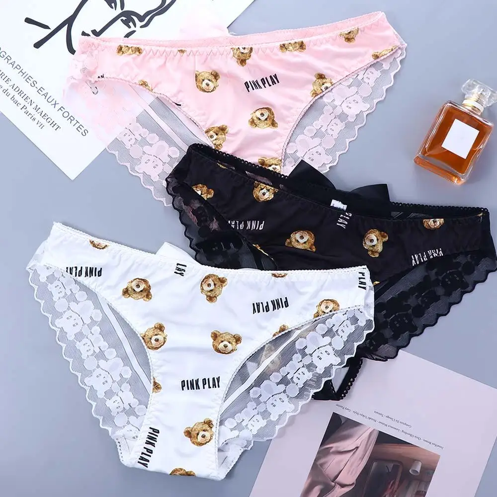 Japanese Kawaii Cartoon Bear Underpants Low-waist Sexy Fashion Women Panties Milk Silk Ruffled Cute Vintage Lingerie
Japanese Kawaii Cartoon Bear Underpants Low-waist Sexy Fashion Women Panties Milk Silk Ruffled Cute Vintage Lingerie