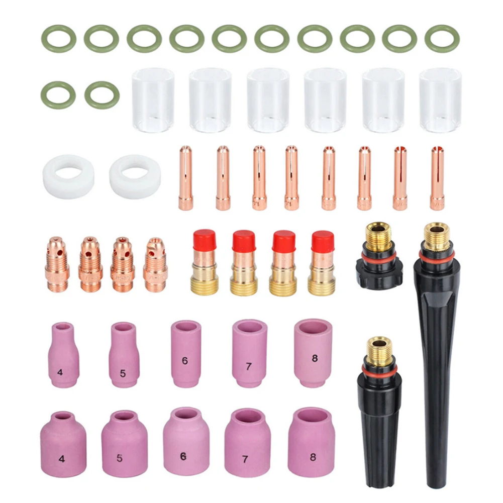 49PCS TIG Welding Torch Accessories Set For For WP-17/18/26 TIG Welding Torch Stubby Gas Lens Heat Resistant Glass Cup Kit
49PCS TIG Welding Torch Accessories Set For For WP-17/18/26 TIG Welding Torch Stubby Gas Lens Heat Resistant Glass Cup Kit