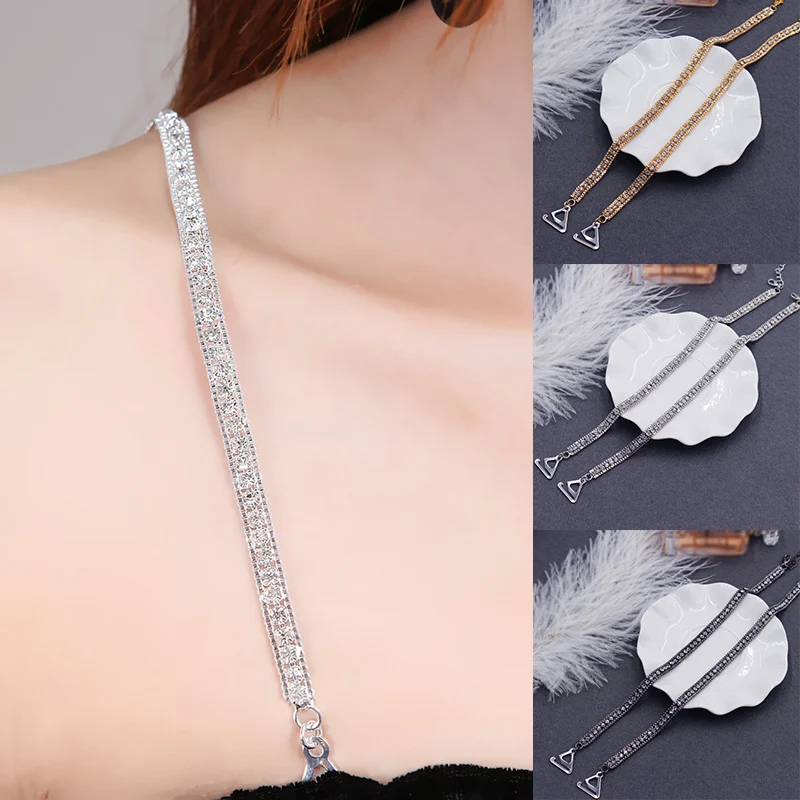 Women Rhinestone Bra Straps Elegant Crystal Bra Shoulder Strap Non-Slip Metal Underwear Straps Female Lingerie Accessories 
Women Rhinestone Bra Straps Elegant Crystal Bra Shoulder Strap Non-Slip Metal Underwear Straps Female Lingerie Accessories