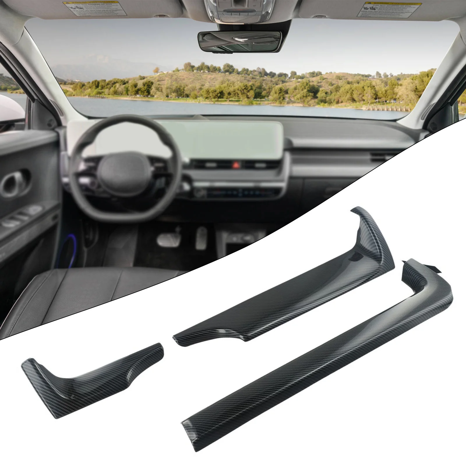 Durable High Quality Replacement Cover Trim Practical 3pcs Car Carbon Fiber Cover Trim For Hyundai IONIQ 5 2022+
Durable High Quality Replacement Cover Trim Practical 3pcs Car Carbon Fiber Cover Trim For Hyundai IONIQ 5 2022+