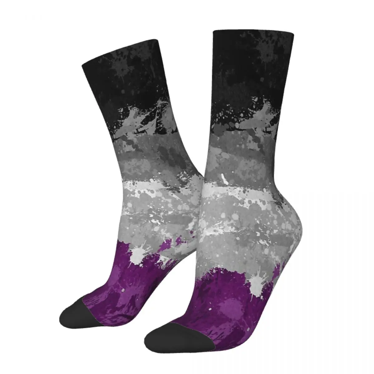 

Asexual Paint Splatter Flag LGBT Sexual Minority Special Love Socks Male Mens Women Autumn Stockings Printed