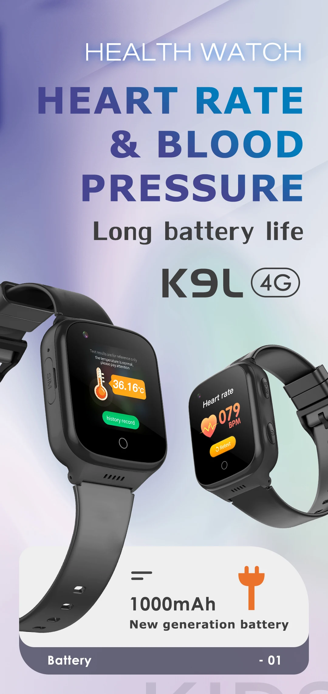 

Elderly Smart Watch GPS Positioning 4G Sim Card SOS Phone Call Heart Rate Blood Pressure Body Temperature HD Camera 7Days Work