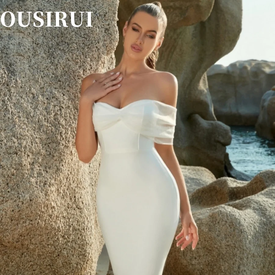 Evening Wedding Club Party Female Dress 2024 Summer Women White Mesh Midi Mermaid Bandage Dress For Off Shoulder Vestidos
Evening Wedding Club Party Female Dress 2024 Summer Women White Mesh Midi Mermaid Bandage Dress For Off Shoulder Vestidos