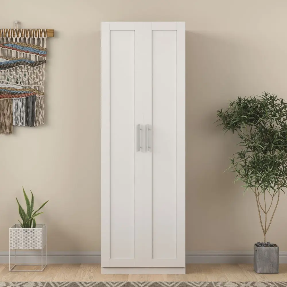 High Wardrobe and Kitchen Cabinet with 2 Doors and 3 Partitions to Separate 4 Storage Spaces, 2 Colors
High Wardrobe and Kitchen Cabinet with 2 Doors and 3 Partitions to Separate 4 Storage Spaces, 2 Colors
