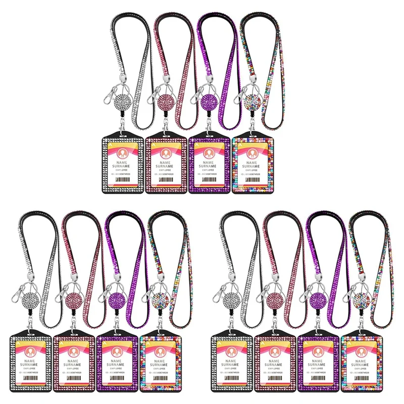 12 Sets Rhinestone Lanyard ID Card Holder Crystal Retractable Badge Reel Rhinestone Neck Lanyard Card Holder
12 Sets Rhinestone Lanyard ID Card Holder Crystal Retractable Badge Reel Rhinestone Neck Lanyard Card Holder