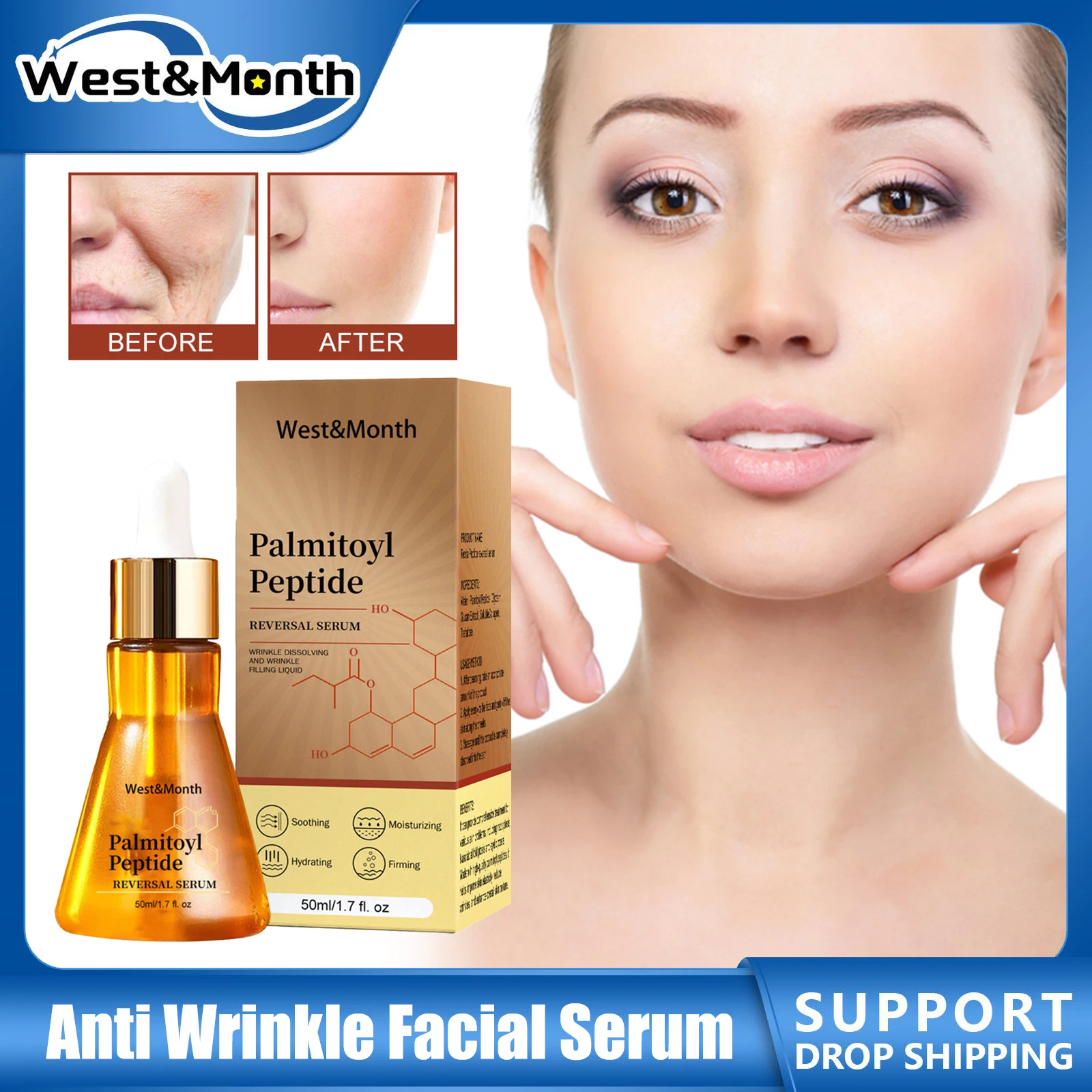 

Effective Anti Wrinkle Serum Deep Moisturizing Hydrating Smooth Reduce Fine Lines Lifting Firming Anti Aging Tender Skin Essence