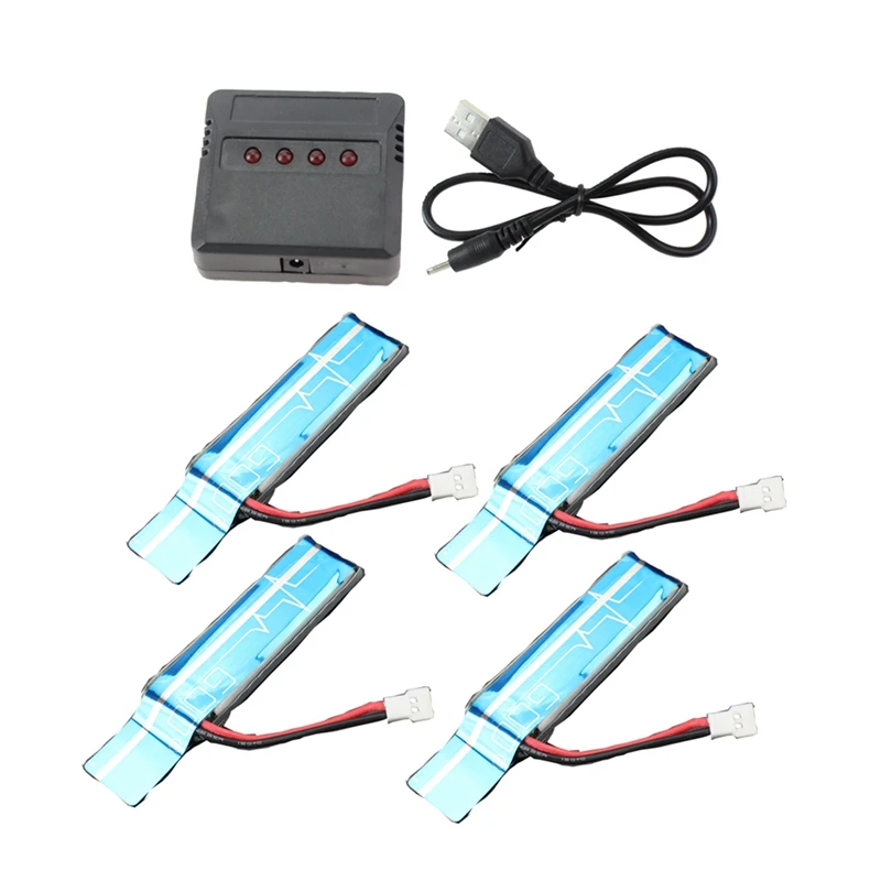 4 шт., улучшенный литий-полимерный аккумулятор 3,7 в 520 мАч 30C с USB-зарядным устройством для Wltoys XK K110 K110S V930 V977 
4 шт., улучшенный литий-полимерный аккумулятор 3,7 в 520 мАч 30C с USB-зарядным устройством для Wltoys XK K110 K110S V930 V977