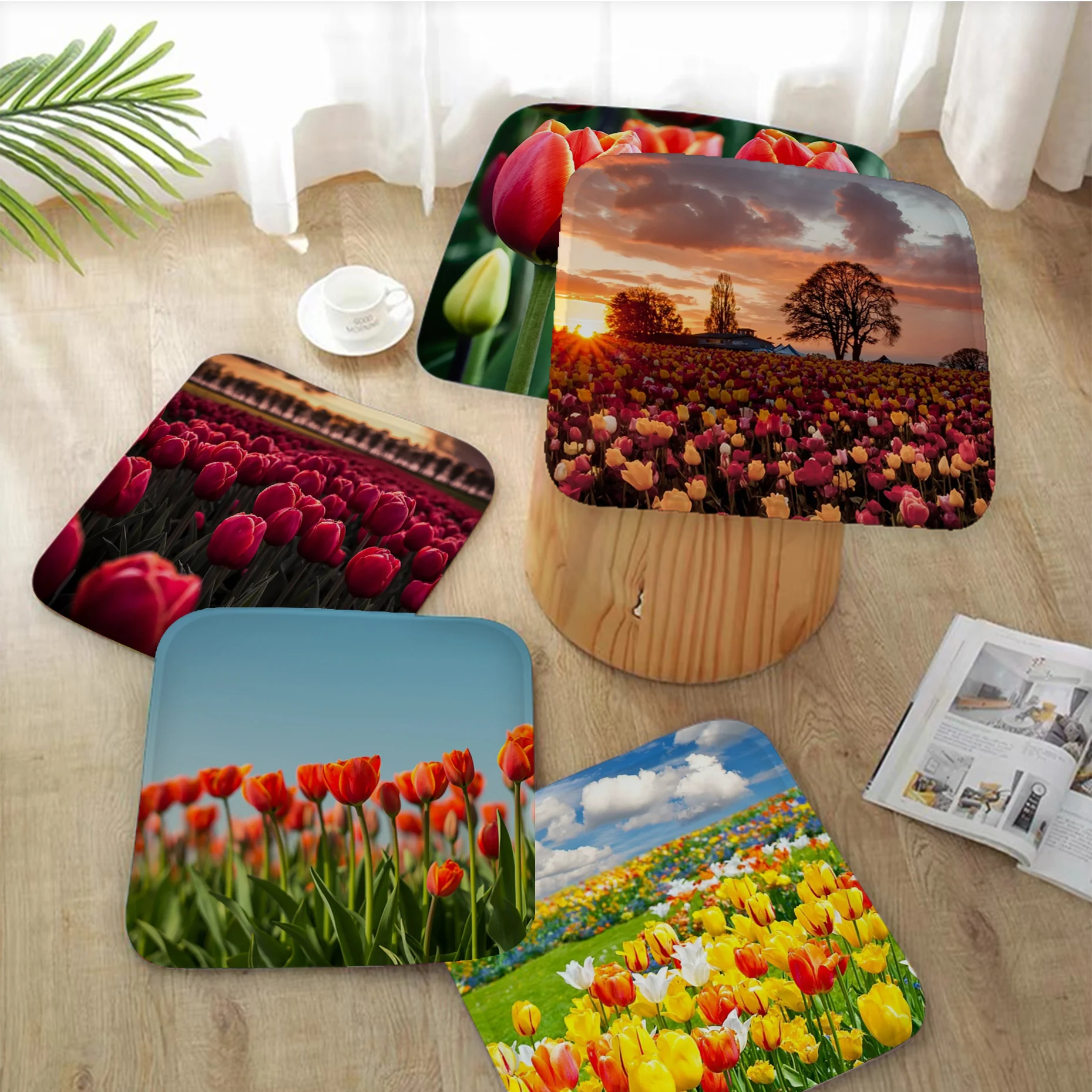 Tulip flowers Cushion Mat Tie Rope Chair Mat Soft Pad Seat Cushion For Dining Patio Home Office Outdoor Garden Cushions
Tulip flowers Cushion Mat Tie Rope Chair Mat Soft Pad Seat Cushion For Dining Patio Home Office Outdoor Garden Cushions