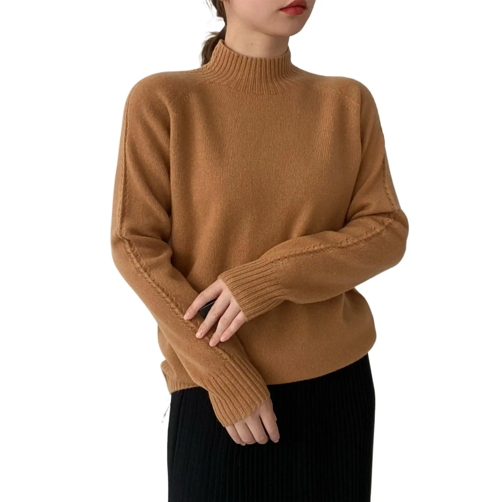 Women's Sweaters Autumn Winter All wool bottoming sweater knitted sweater top 1012
Women's Sweaters Autumn Winter All wool bottoming sweater knitted sweater top 1012