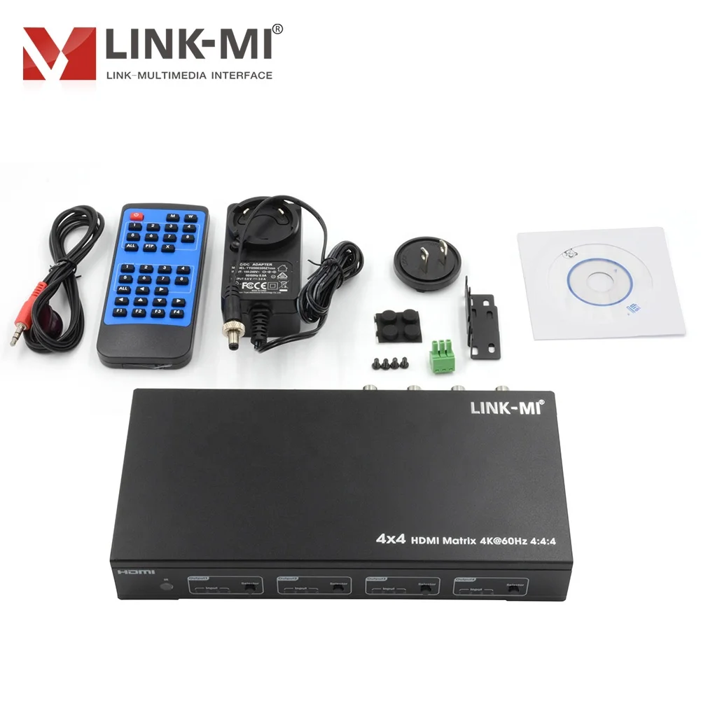 LINK-MI 4x4 HDMI Matrix 4K@60Hz 18Gbps HDMI Matrix HDCP 2.2 Panel Button, Local IR, RS232 Control 4x output with 4xSPDIF Audio
LINK-MI 4x4 HDMI Matrix 4K@60Hz 18Gbps HDMI Matrix HDCP 2.2 Panel Button, Local IR, RS232 Control 4x output with 4xSPDIF Audio