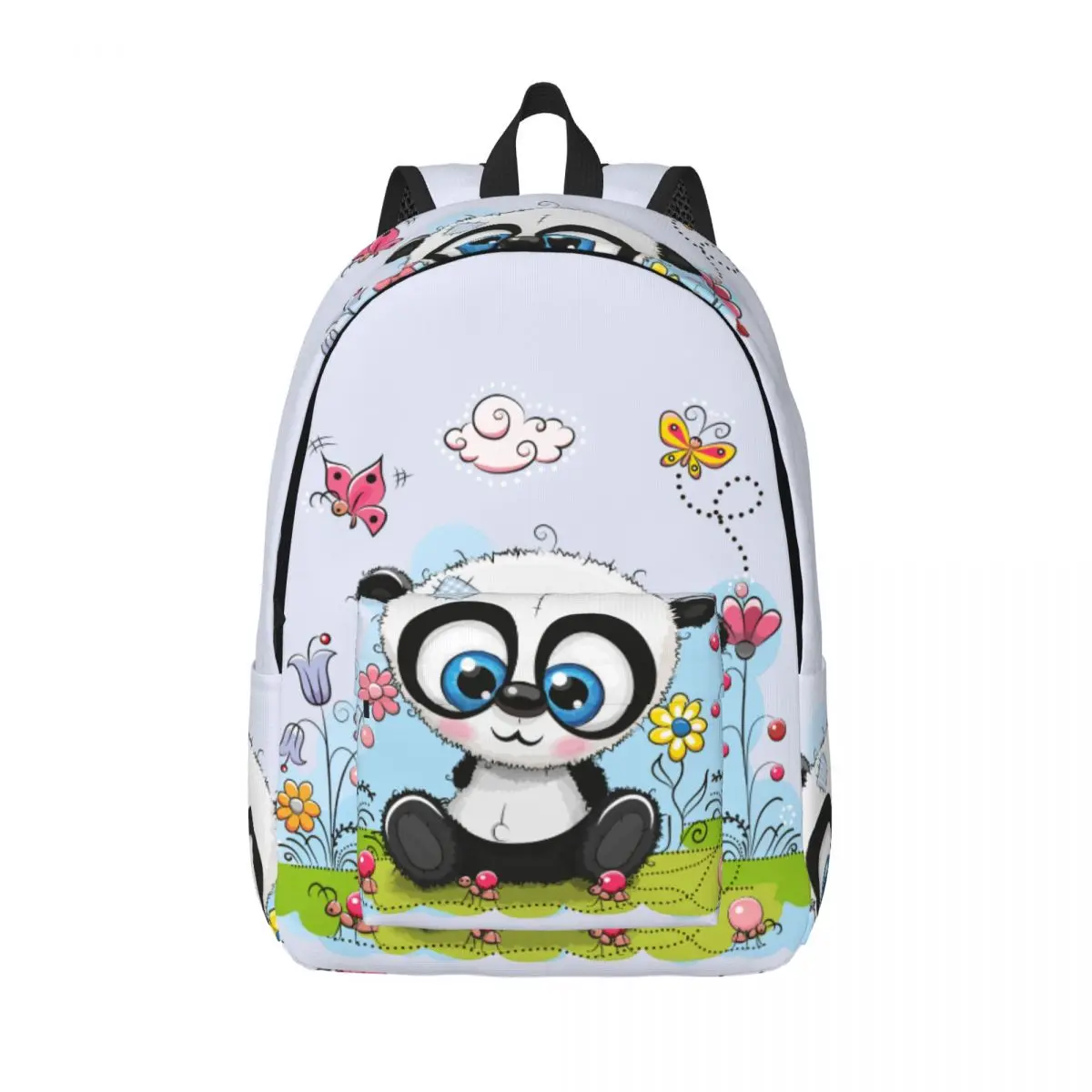 

Милый рюкзак с мультипликационным рисунком панды, цветочные бабочки, дорожные рюкзаки, подарок на Рождество, Молодежные повседневные школьные ранцы, дизайнерский рюкзак с принтом