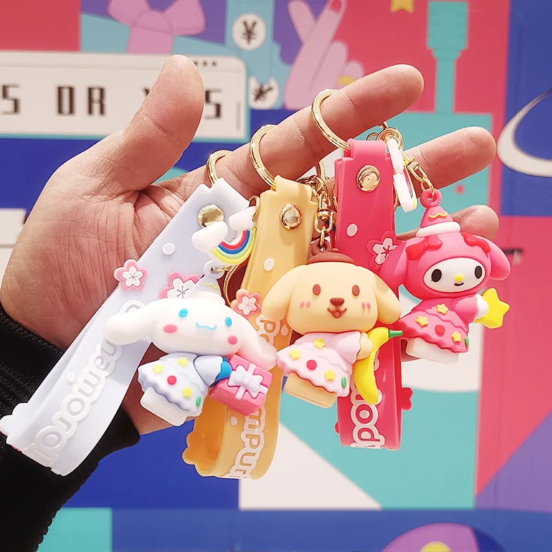

Cinnamoroll Kuromi Pompompurin Hello Kitty Pochacco My Melody Sanrio Plush Cartoon Cute Keychain Anime Plush Toys for Girl Gift
