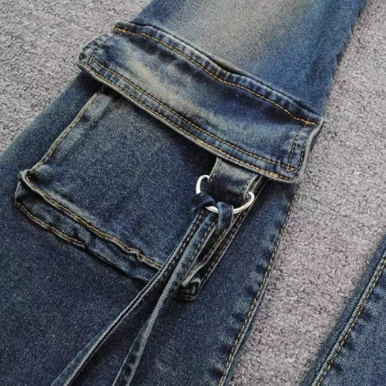 Women Vintage Heavy Industry Design High Waist Flare Jeans Y2K Slim Autumn New Multi Pockets Streetwear Cargo Denim Women Vintage Heavy Industry Design High Waist Flare Jeans Y2K Slim Autumn New Multi Pockets Streetwear Cargo Denim