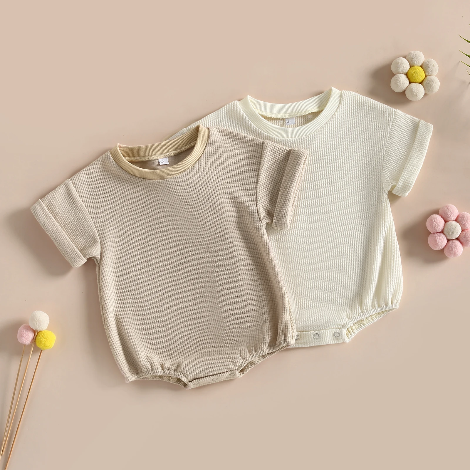 Baby Girls Boys Romper Short Sleeve Crew Neck Solid Summer Bodysuit for Casual Daily
Baby Girls Boys Romper Short Sleeve Crew Neck Solid Summer Bodysuit for Casual Daily
