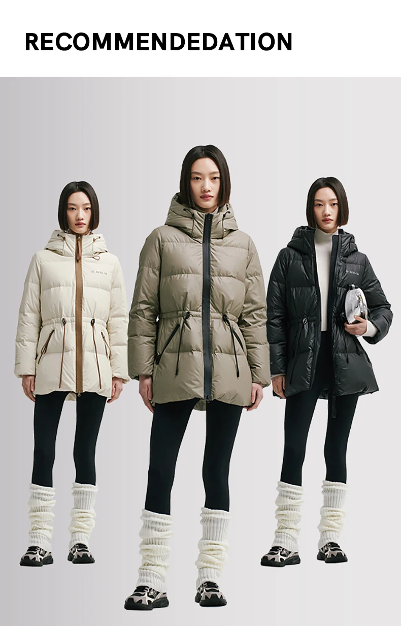 Chericom Women's Winter Down Jacket Mid Long Padding PU Leather Skinny Thick New Duck Down Solid Hooded Puffer Jacket 298097 Chericom Women's Winter Down Jacket Mid Long Padding PU Leather Skinny Thick New Duck Down Solid Hooded Puffer Jacket 298097