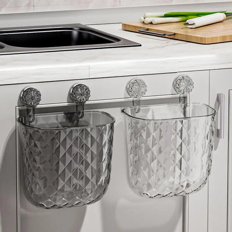 

Hang Kitchen Trash Can Suction Cup Garbage Can Hanging Kitchen Trash Can Waste Bin For Kitchen Cabinet Under Sink Bathroom