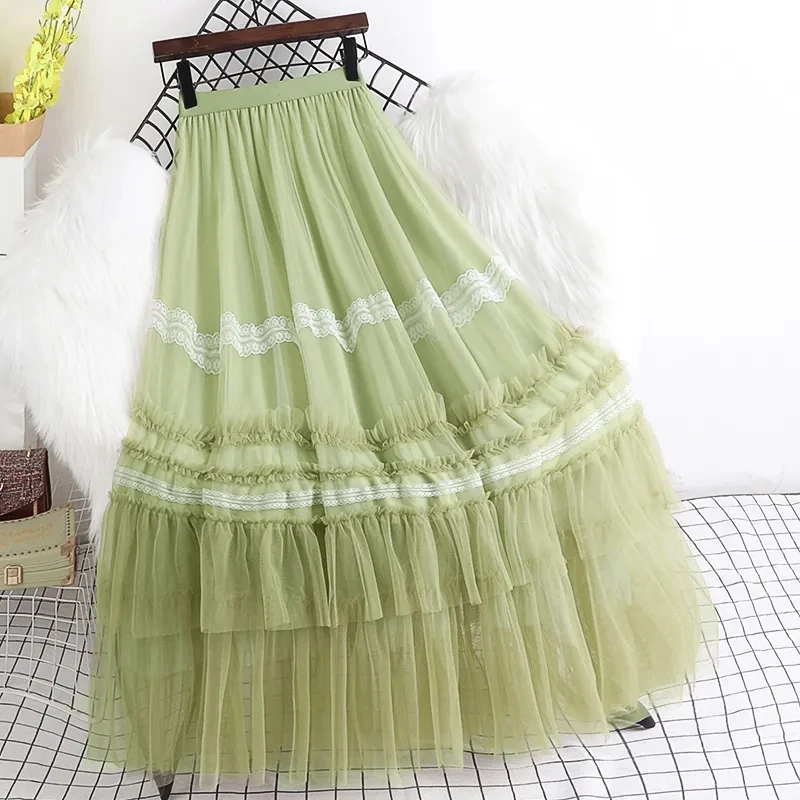 Spring Summer 2023 New Fashion High Waist Mesh Spliced Lace Cake Skirt For Women Clothing Elegant Skirts AC836
Spring Summer 2023 New Fashion High Waist Mesh Spliced Lace Cake Skirt For Women Clothing Elegant Skirts AC836