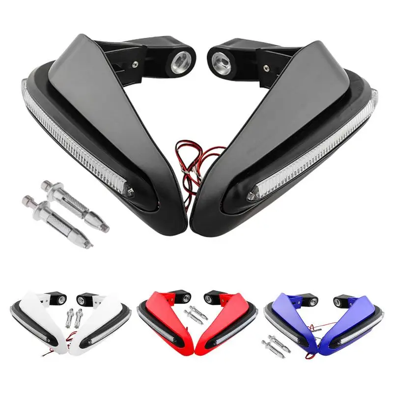 

Motorcycle Hand Guards 2pcs Handlebar Wind Protector With LED Light Modification Handguards For Dirt Bike Motorcycle Accessories