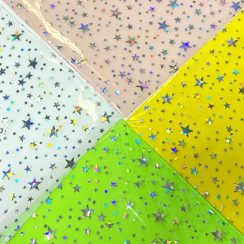 1 yard Transparent Holographic pentagram Print Glitter TPU Synthetic Leather, materials for upholstery/notebook covers/umbrellas
1 yard Transparent Holographic pentagram Print Glitter TPU Synthetic Leather, materials for upholstery/notebook covers/umbrellas