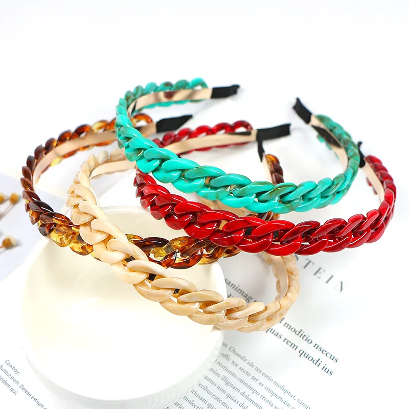 Chains HairBands Hoop Hair Accessories For Women Tort Plait Acrylic Gold Headbands Tortoiseshell Hairband Girls Hair Ornament
Chains HairBands Hoop Hair Accessories For Women Tort Plait Acrylic Gold Headbands Tortoiseshell Hairband Girls Hair Ornament