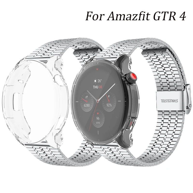 For Amazfit GTR 4 Metal Strap TPU Case Protector For amazfit gtr 4 Bracelet Full coverage Protection Shell GTR4 Watch Band Cover
For Amazfit GTR 4 Metal Strap TPU Case Protector For amazfit gtr 4 Bracelet Full coverage Protection Shell GTR4 Watch Band Cover