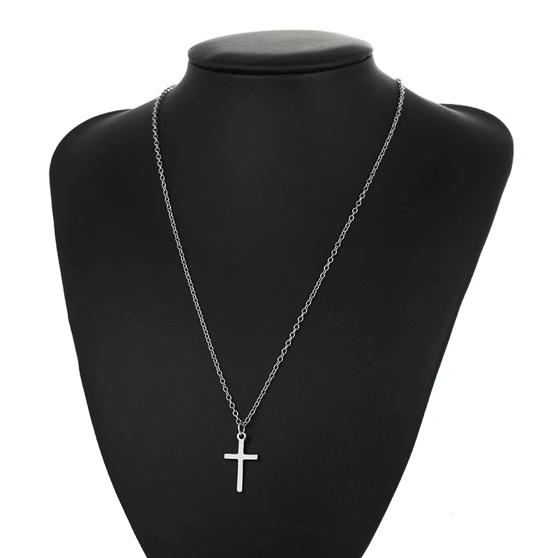 Fashion Christian Jesus Cross Necklaces Silver Color Long Chain Simple Cross Pendants For Women Men Jewelry Gifts Fashion Christian Jesus Cross Necklaces Silver Color Long Chain Simple Cross Pendants For Women Men Jewelry Gifts